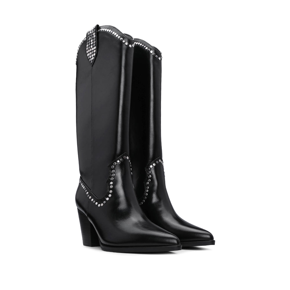 Bota Cano Alto Mulher  Preto
