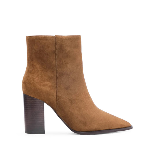 Botim Salto Alto Mulher Camel