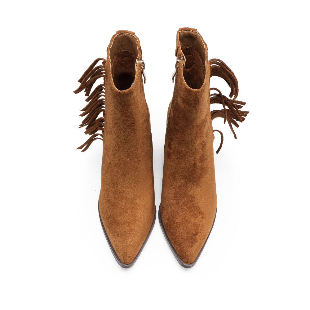 Botim Salto Alto Mulher Camel