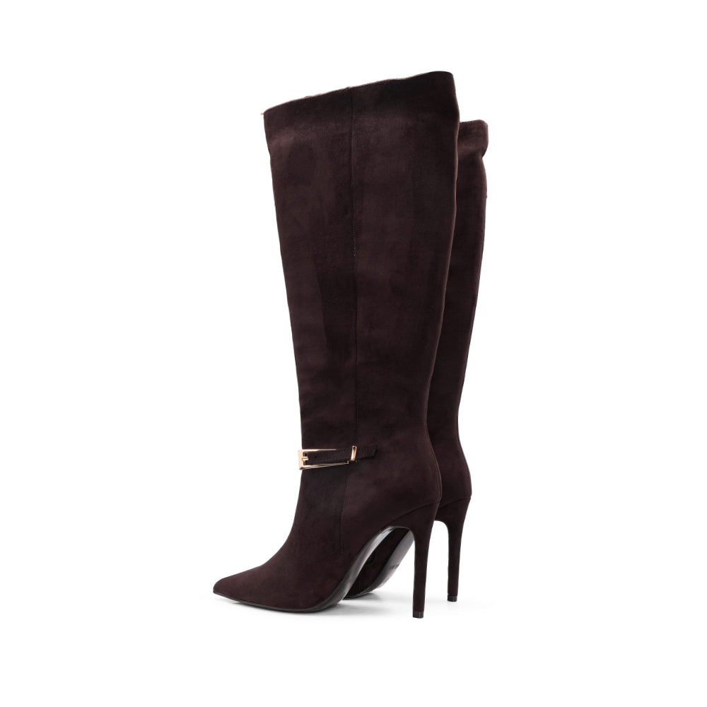 Bota Cano Alto Mulher Café