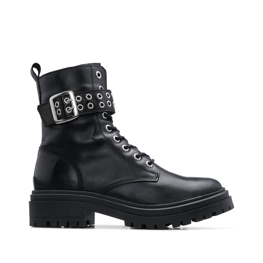 Bota Militar Mulher Pele Preto