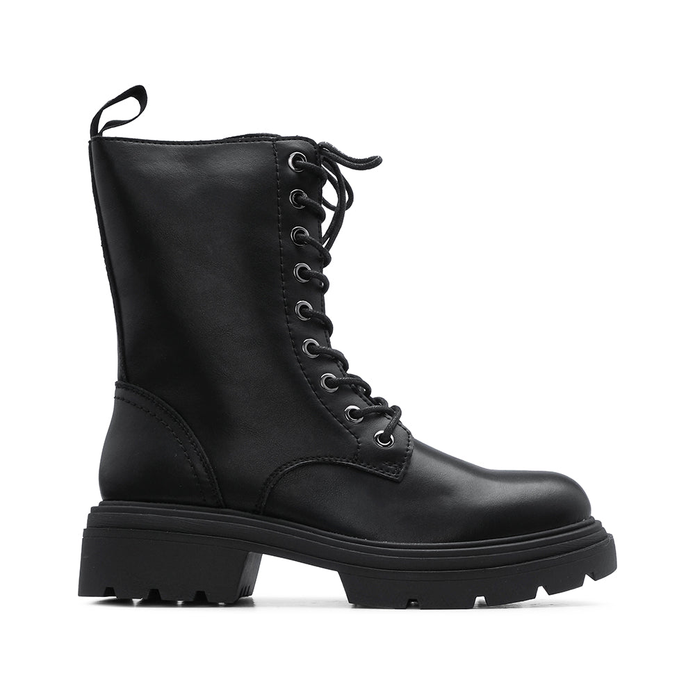 Bota Militar Mulher Pele Preto