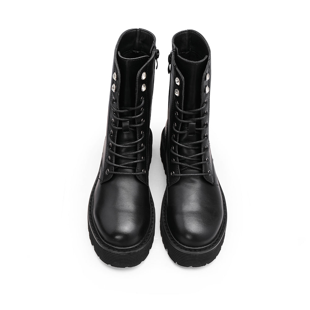 Bota Militar Mulher Pele Preto