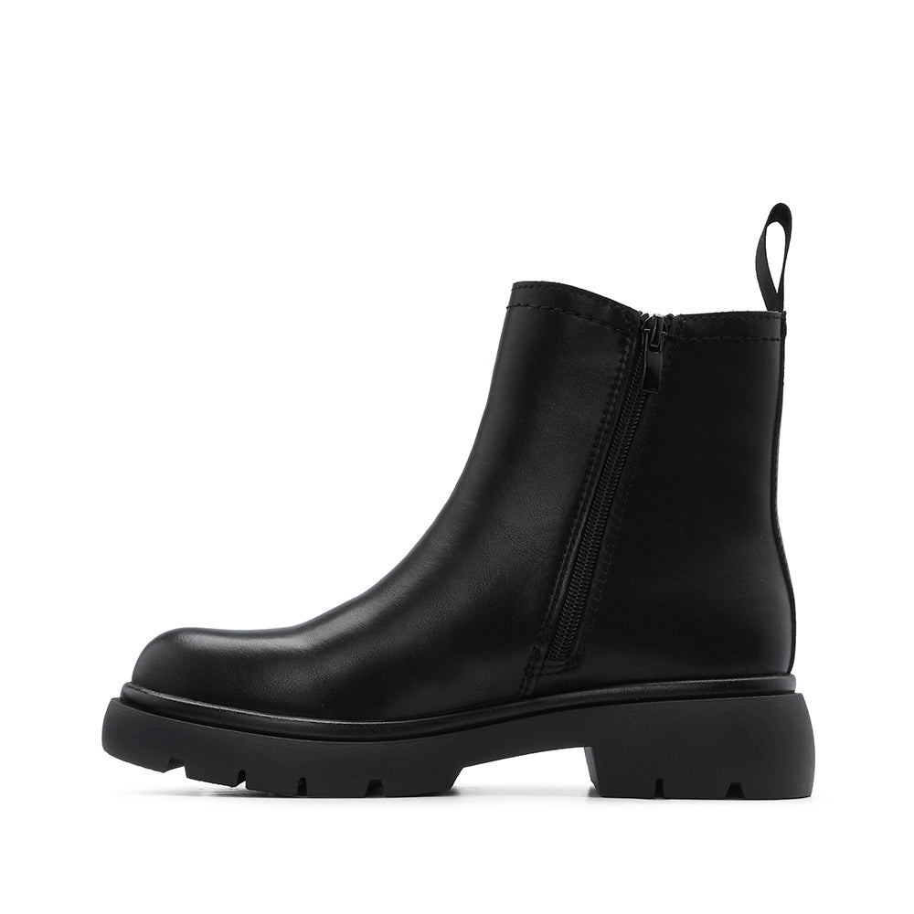 Bota Casual Mulher Pele Preto