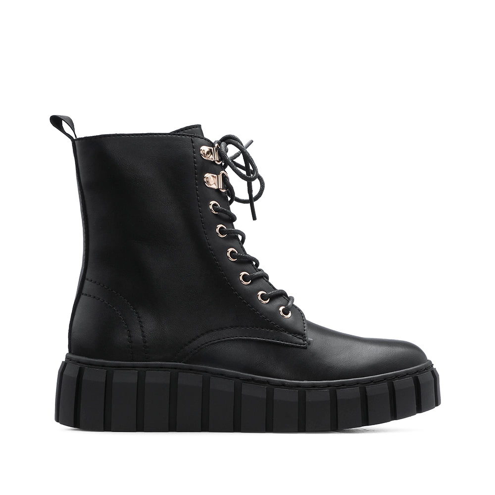 Bota Casual Mulher Pele Preto
