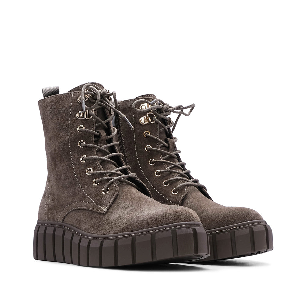 Bota Casual Mulher Camurça Taupe