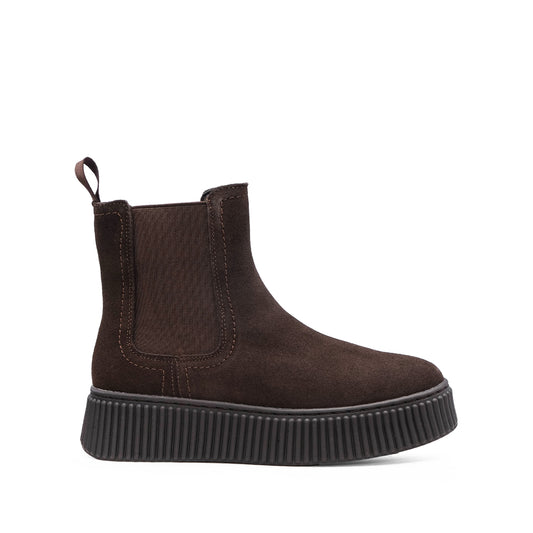 Bota Chelsea Mulher Camurça Café