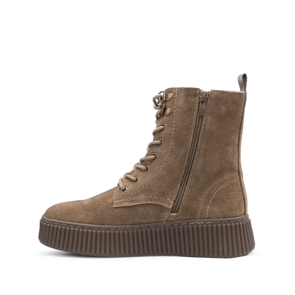 Bota Militar Mulher Camurça Taupe