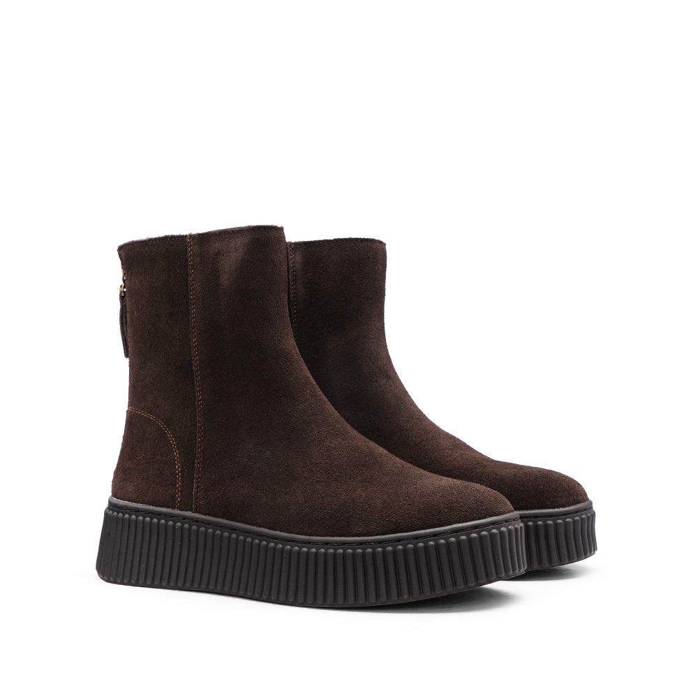 Bota Casual Mulher Camurça Café