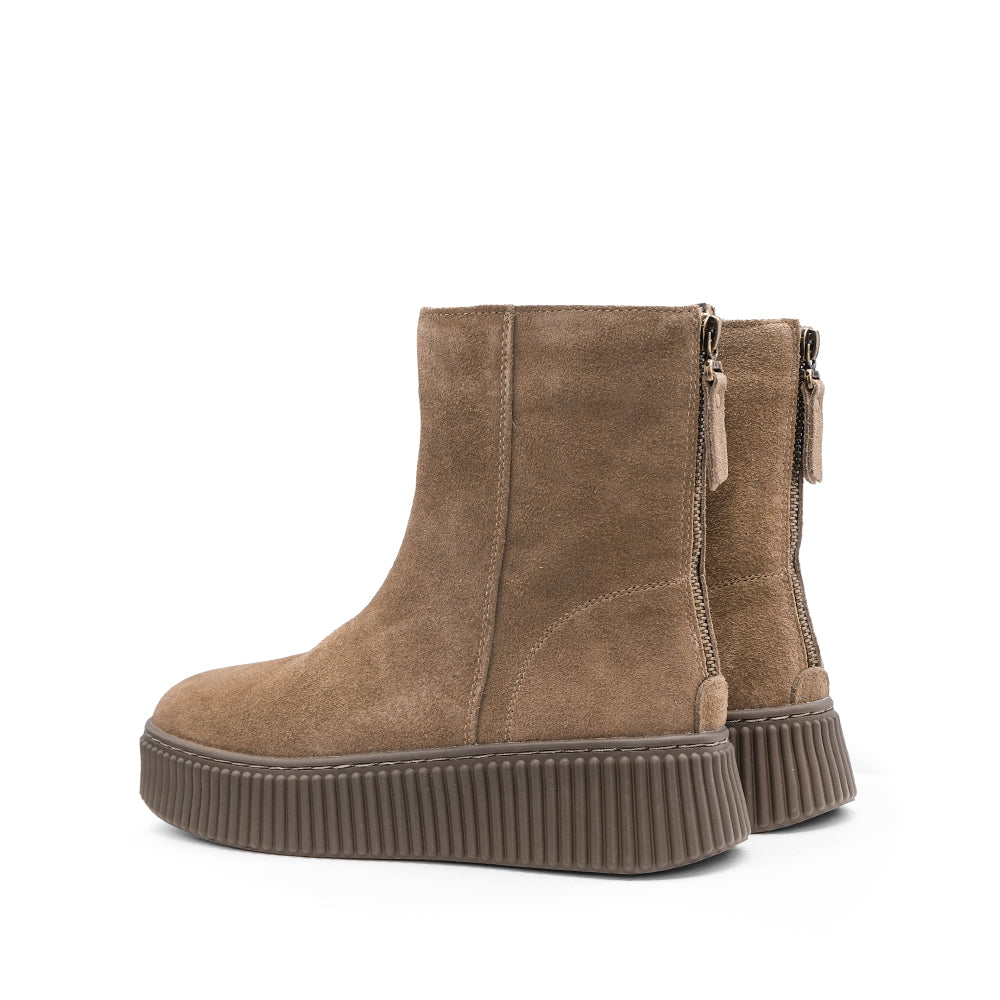 Bota Casual Mulher Camurça Taupe