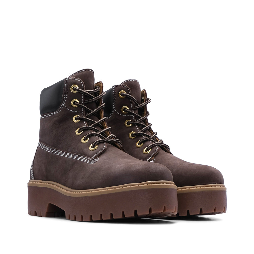 Botim Plataforma Mulher Nobuck Castanho