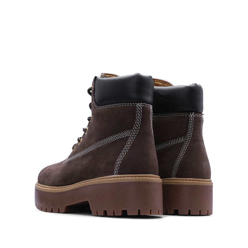 Botim Plataforma Mulher Nobuck Castanho