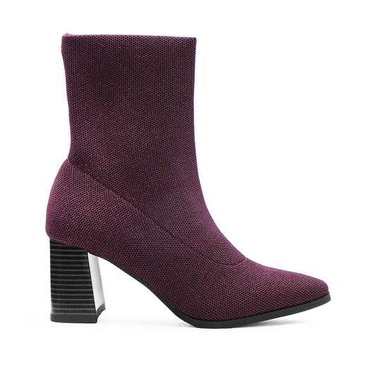 Botim Salto Médio Mulher Bordeaux
