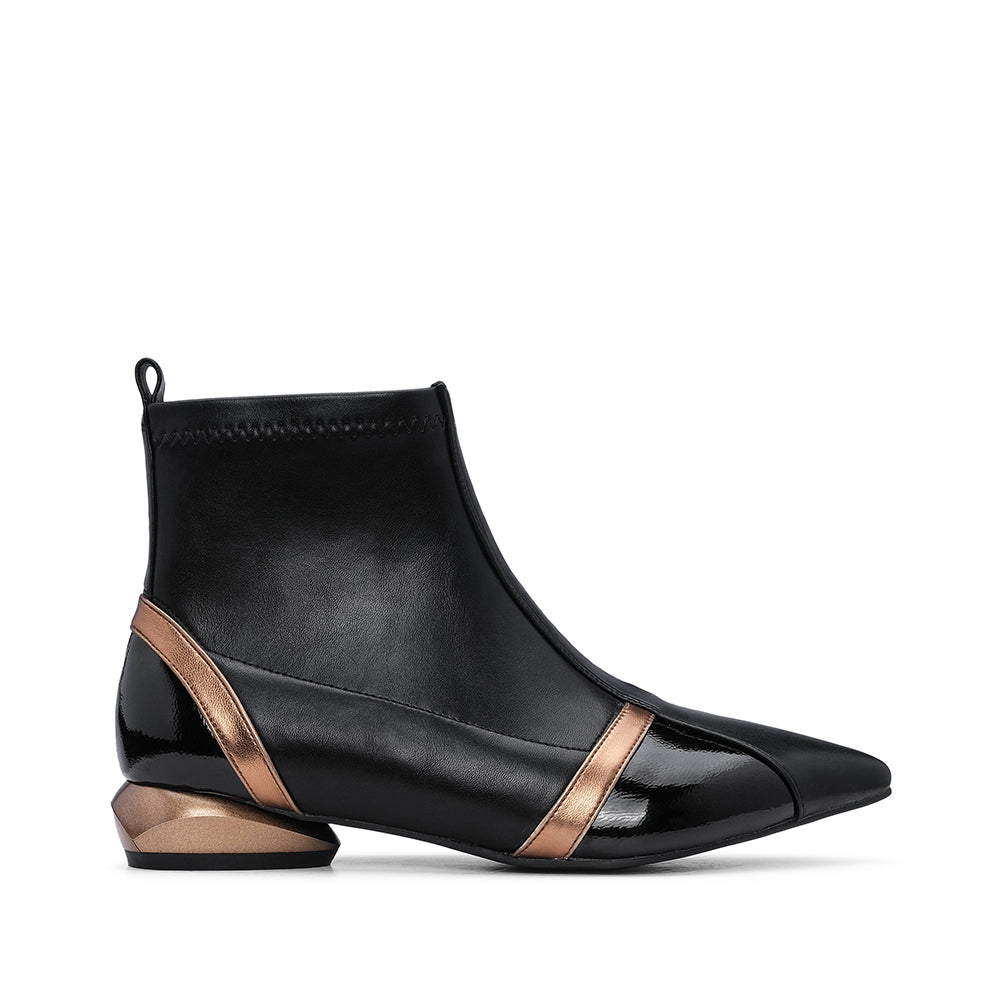 Botim Casual Mulher Pele Preto