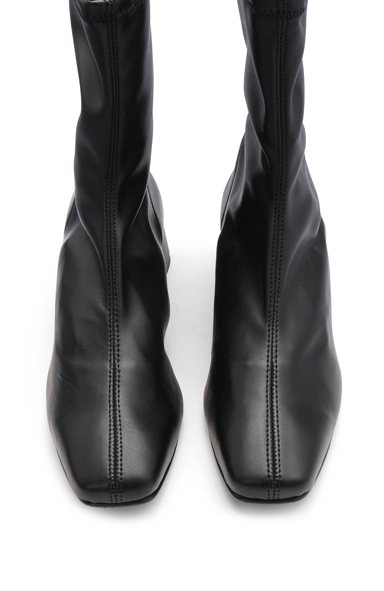 Botim Salto Médio Mulher Pele Sintética Preto