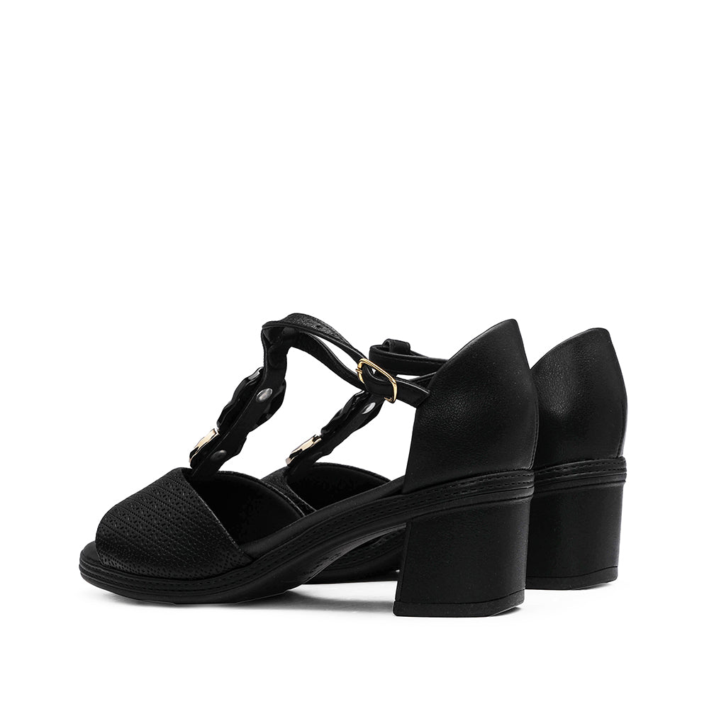 Sandália Salto Médio Mulher Preto