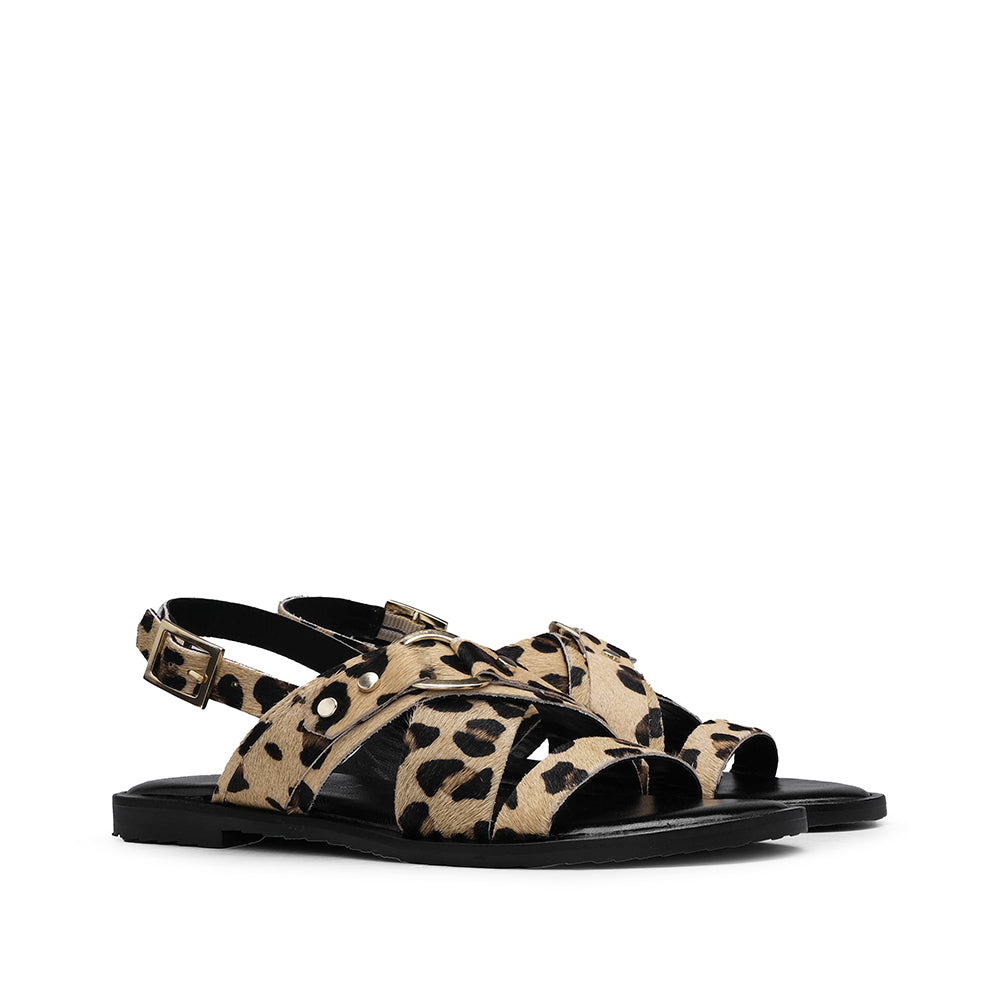 Sandália Salto Raso Mulher Leopardo