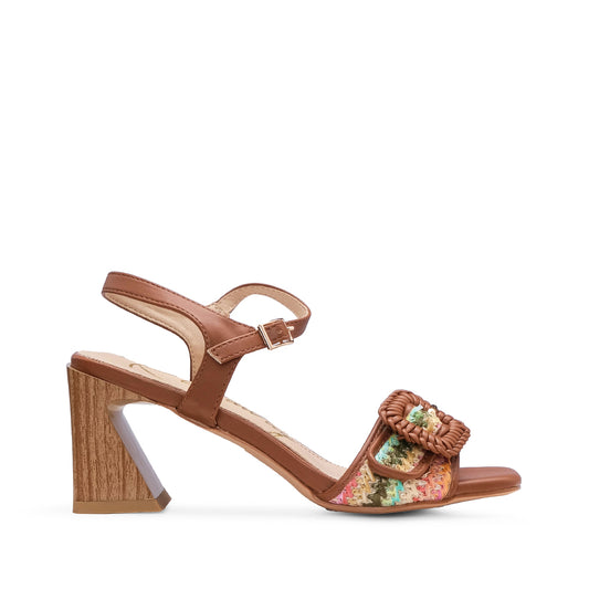 Sandália Salto Médio Mulher Multicolor