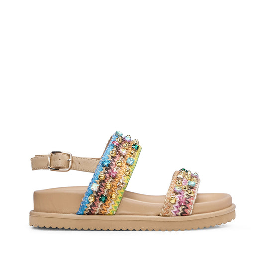 Sandália Salto Raso Mulher Multicolor