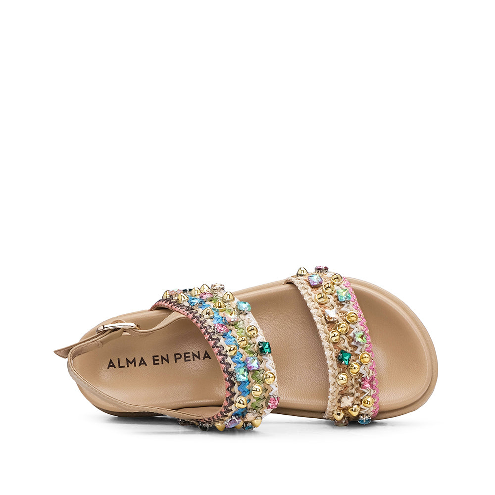 Sandália Salto Raso Mulher Multicolor