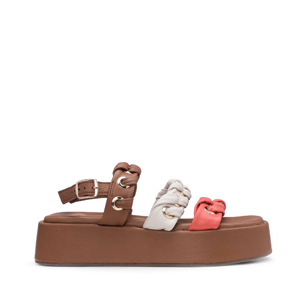 Sandália Plataforma Mulher Pele Camel