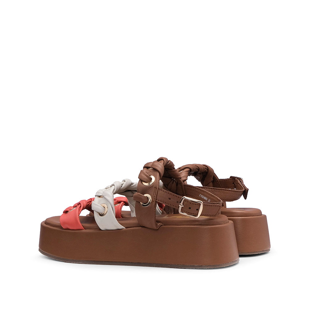 Sandália Plataforma Mulher Pele Camel
