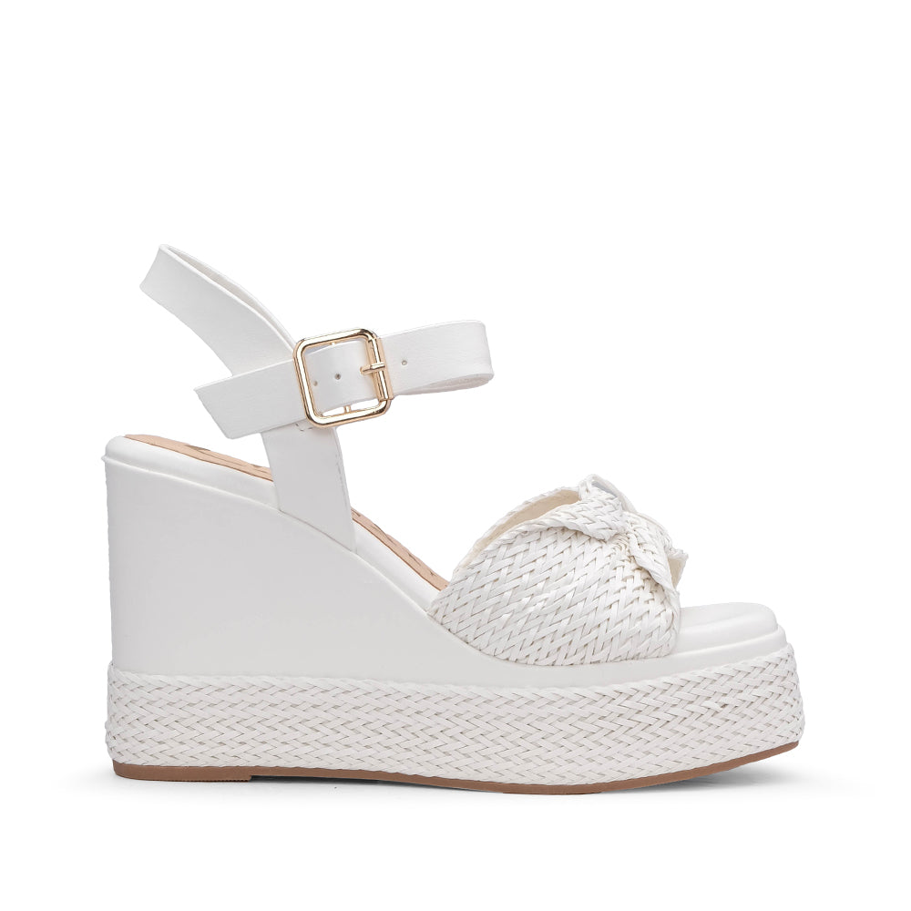 Sandália Salto Cunha Mulher Branco
