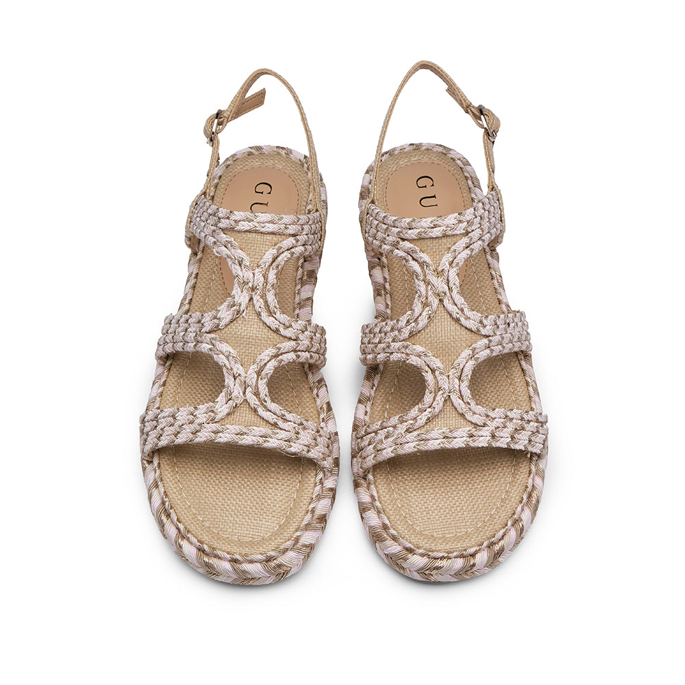 Sandália Salto Raso Mulher Bege