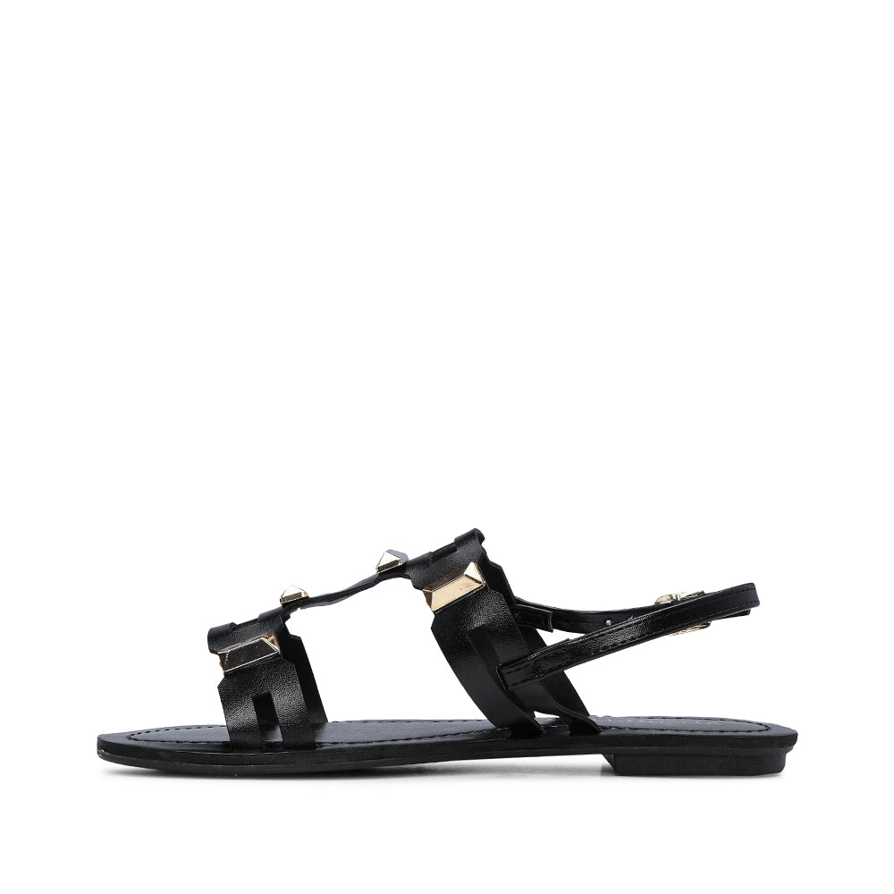 Sandália Salto Raso Mulher Preto