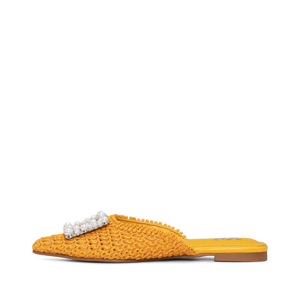 Mule Mulher Pele Sintética Amarelo