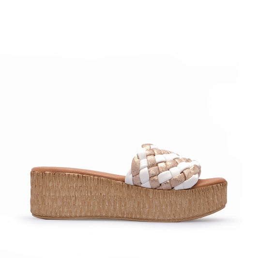 Chinelo Salto Cunha Mulher Pele Dourado