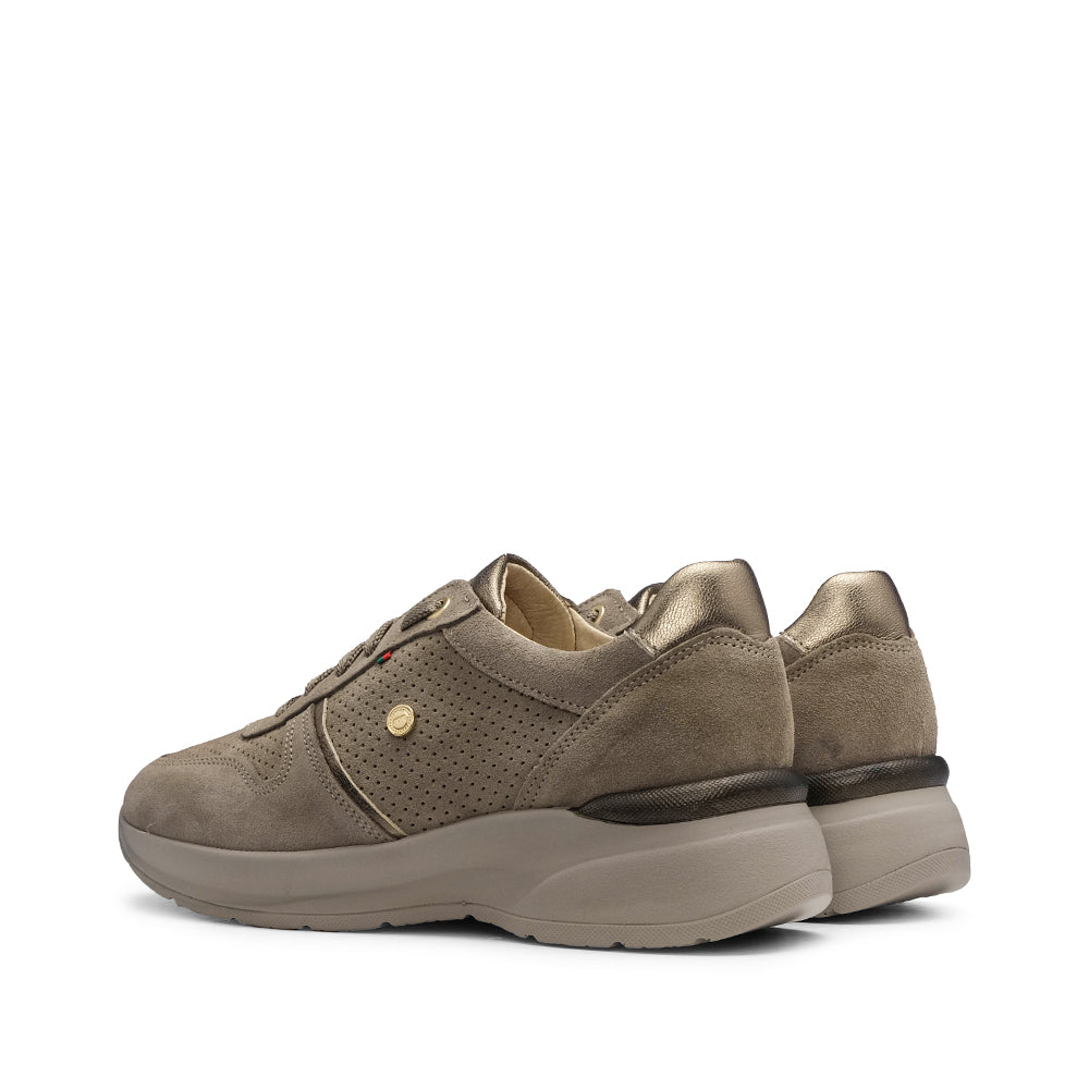 Sapatilha Casual Mulher Camurça Taupe