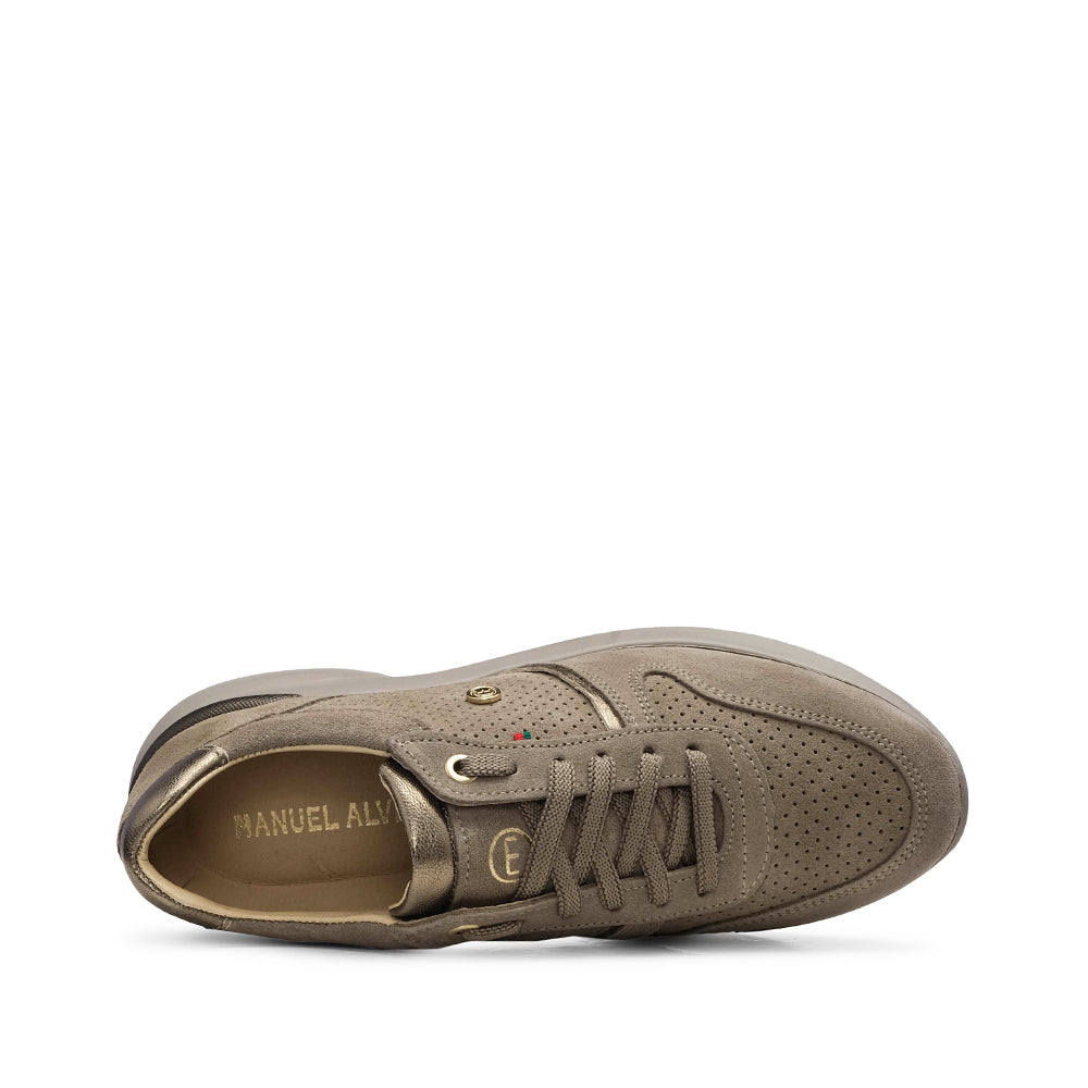 Sapatilha Casual Mulher Camurça Taupe