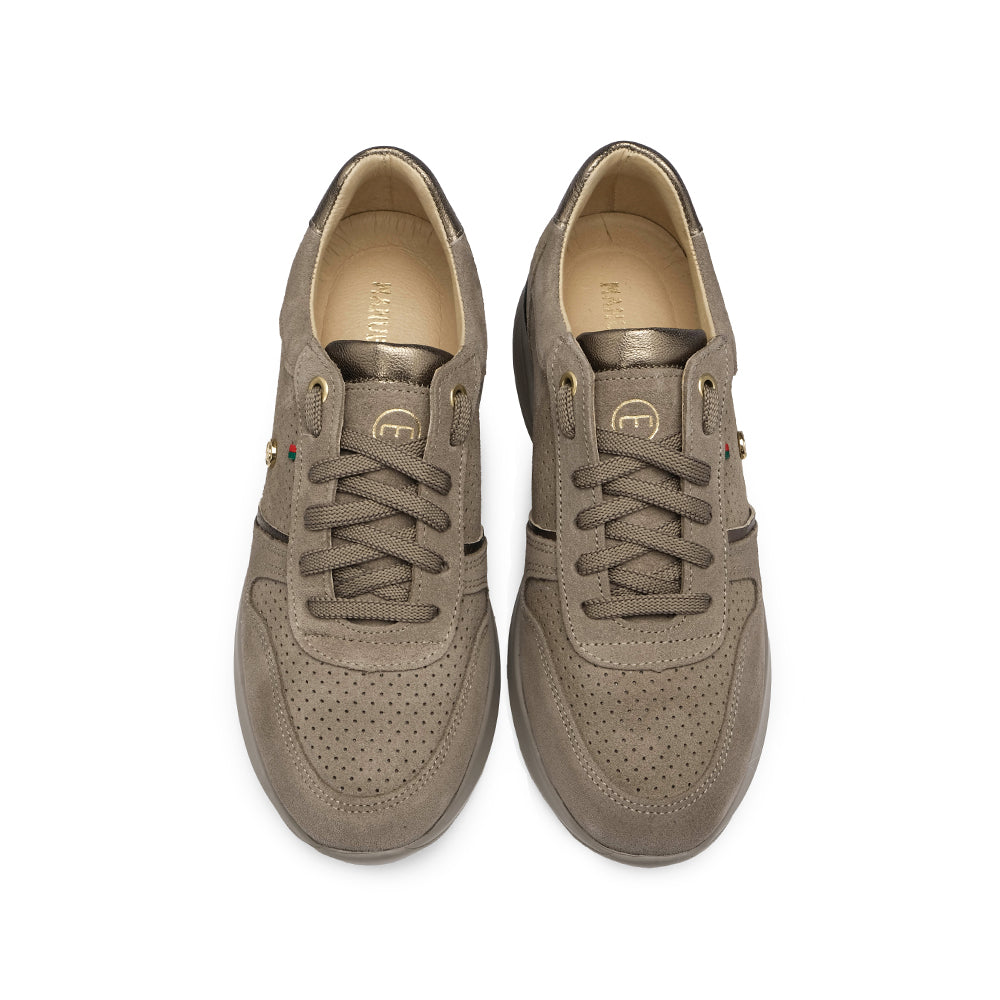 Sapatilha Casual Mulher Camurça Taupe