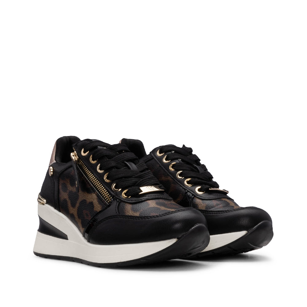 Sapatilha Salto Cunha Mulher Leopardo