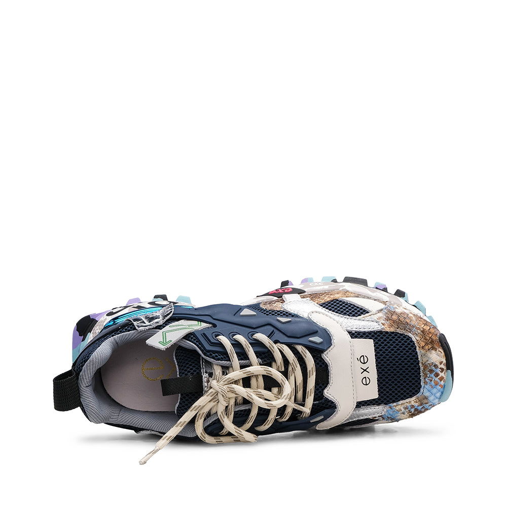 Sapatilha Casual Mulher Pele Azul Marinho