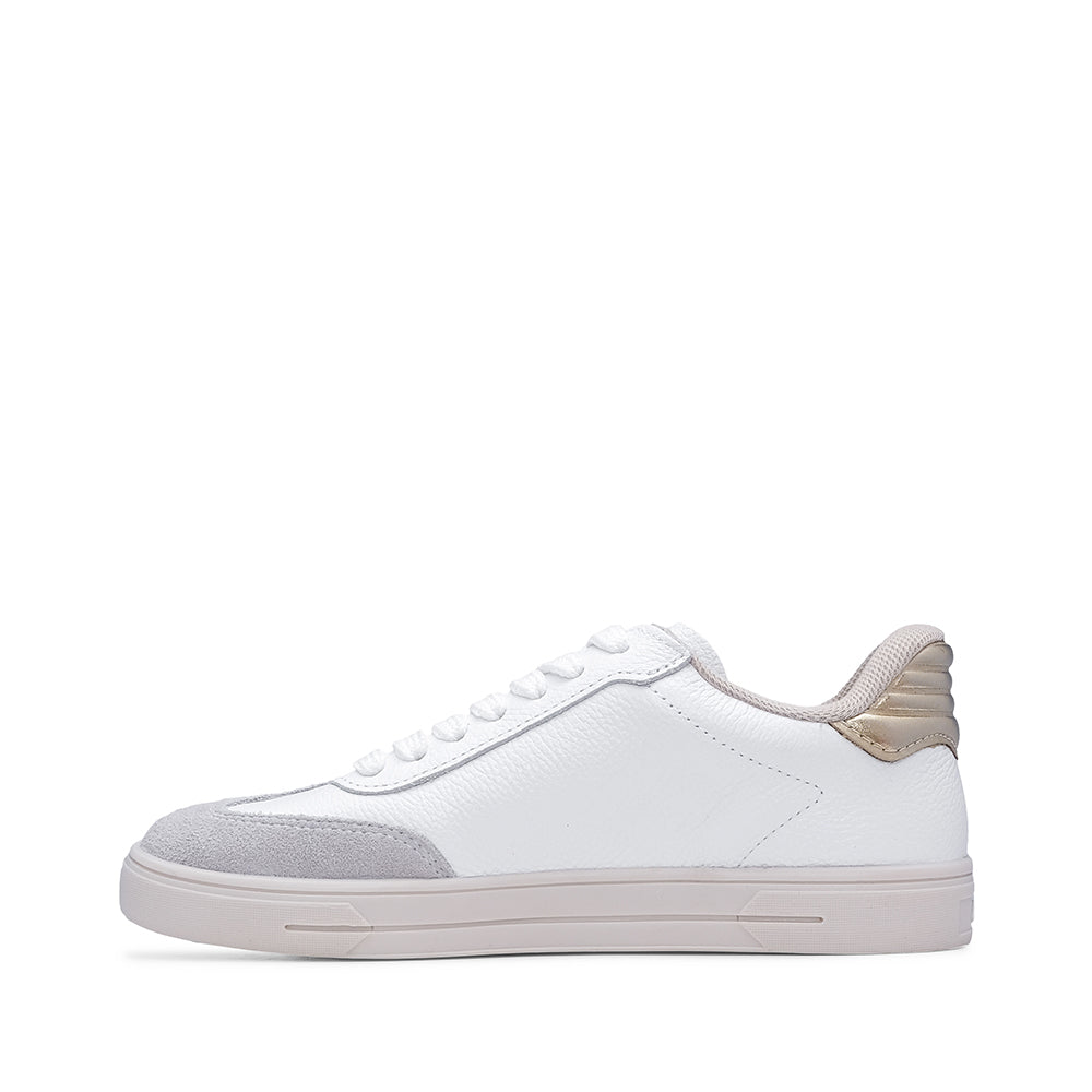 Sapatilha Casual Mulher Pele Branco E Ouro