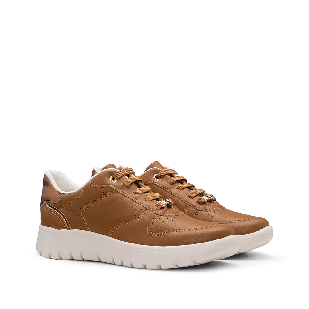 Sapatilha Conforto Mulher Pele Camel