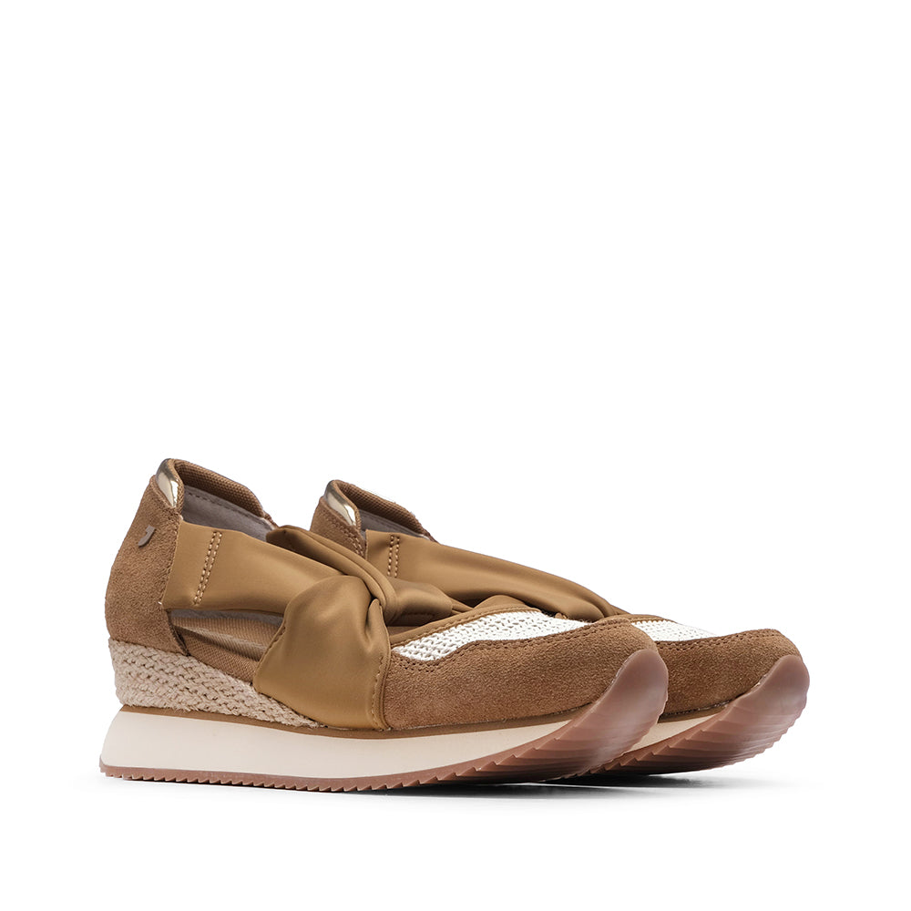 Sapato Salto Cunha Mulher Camel