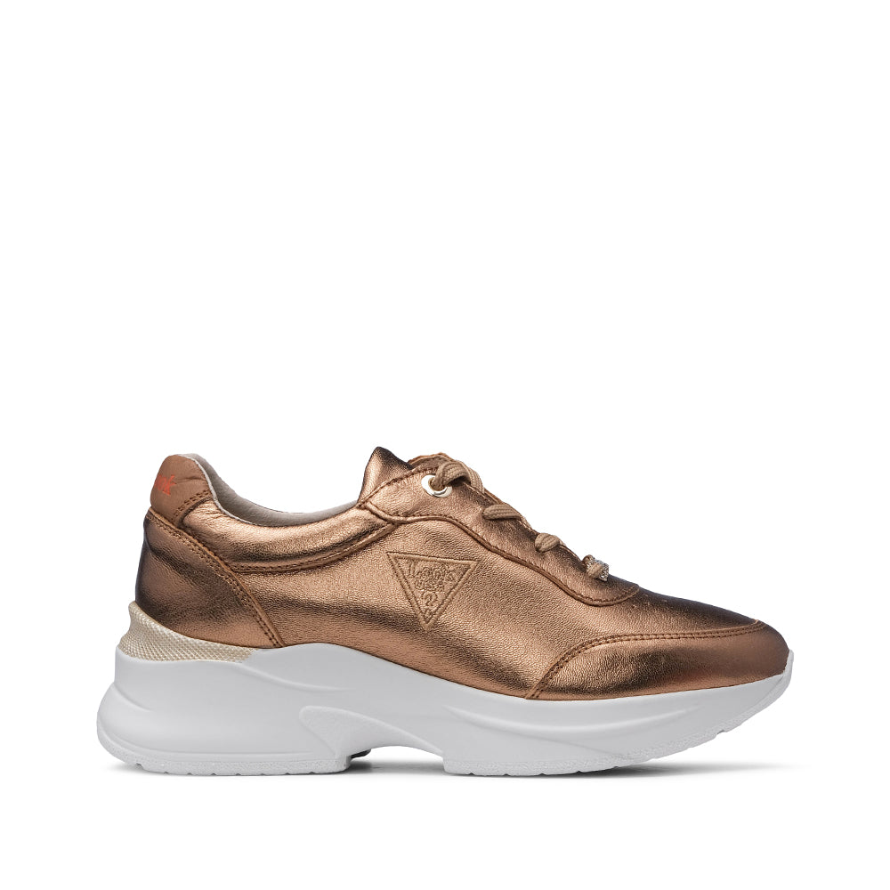 Sapatilha Casual Mulher Metalizado Camel