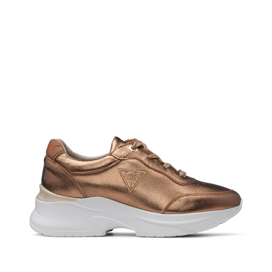 Sapatilha Casual Mulher Metalizado Camel