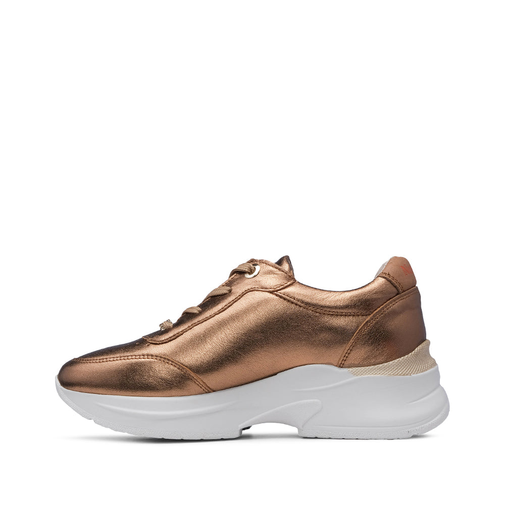 Sapatilha Casual Mulher Metalizado Camel