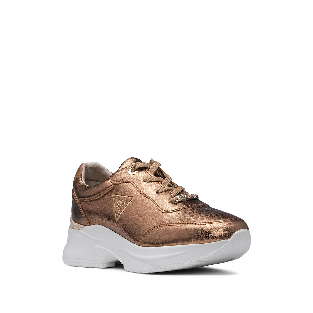 Sapatilha Casual Mulher Metalizado Camel