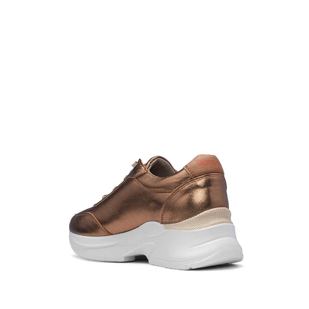 Sapatilha Casual Mulher Metalizado Camel