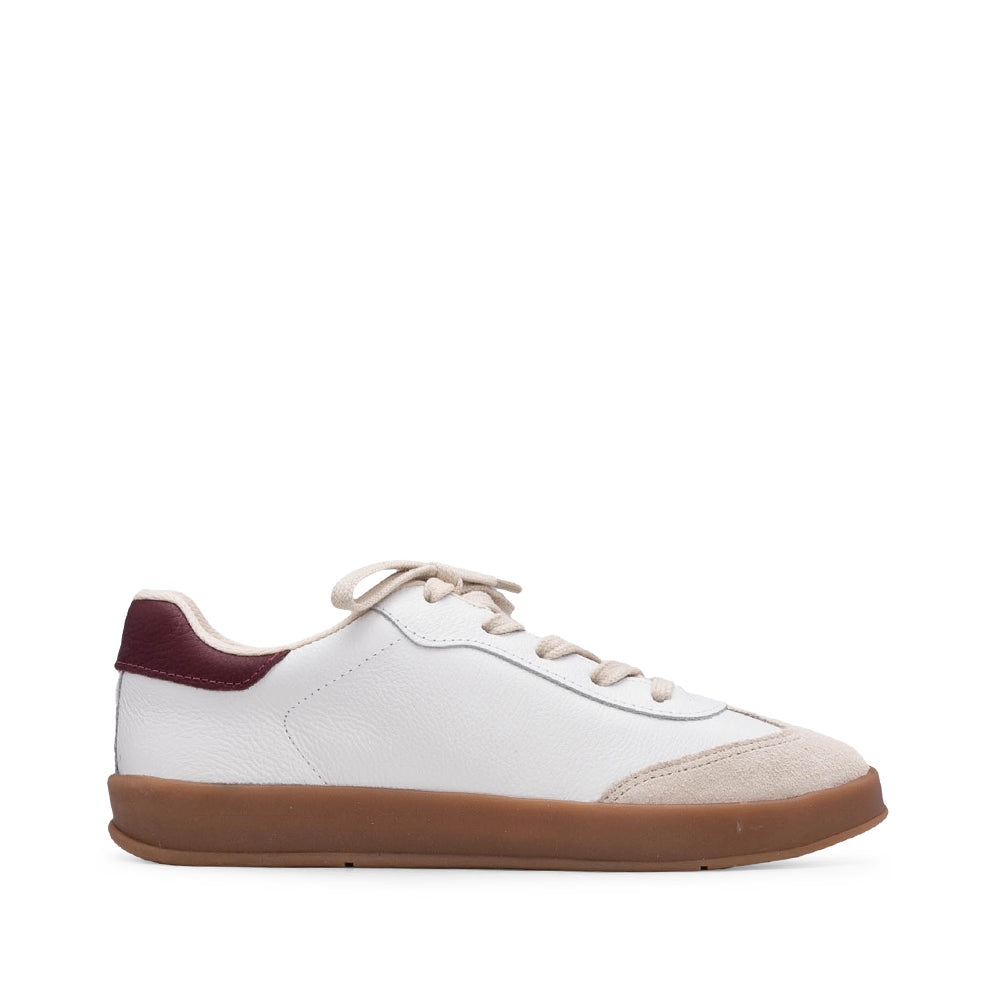 Sapatilha Casual Mulher Pele Branco E Vermelho