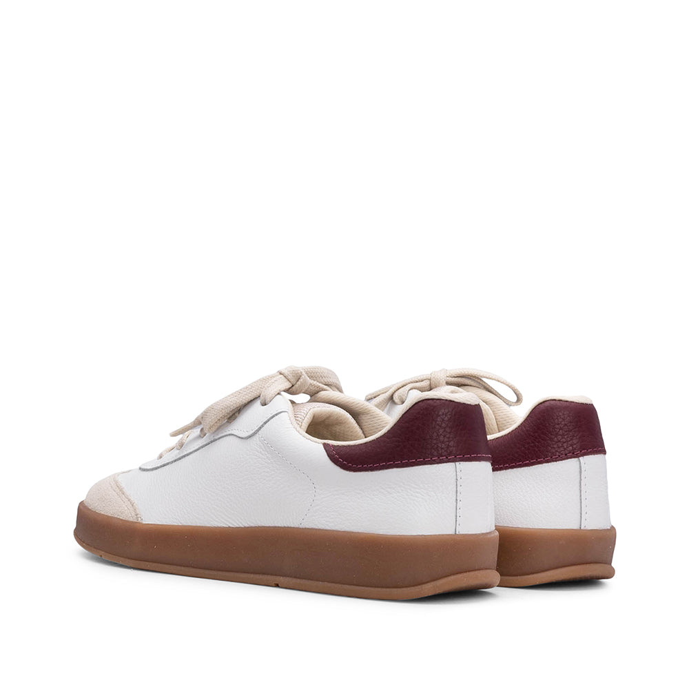 Sapatilha Casual Mulher Pele Branco E Vermelho