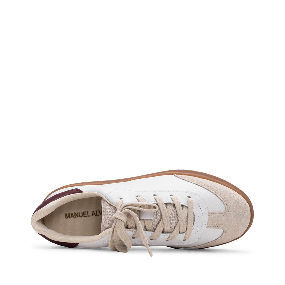 Sapatilha Casual Mulher Pele Branco E Vermelho