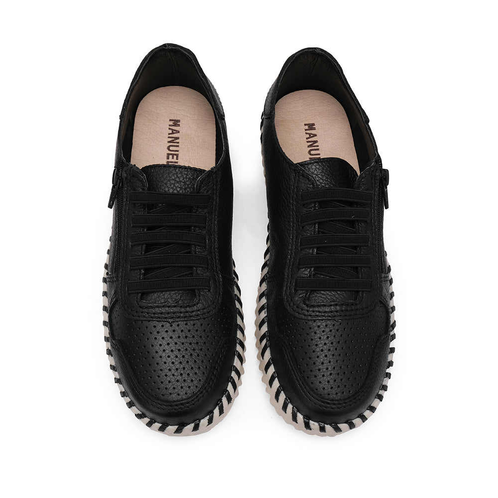 Sapatilha Conforto Mulher Pele Preto