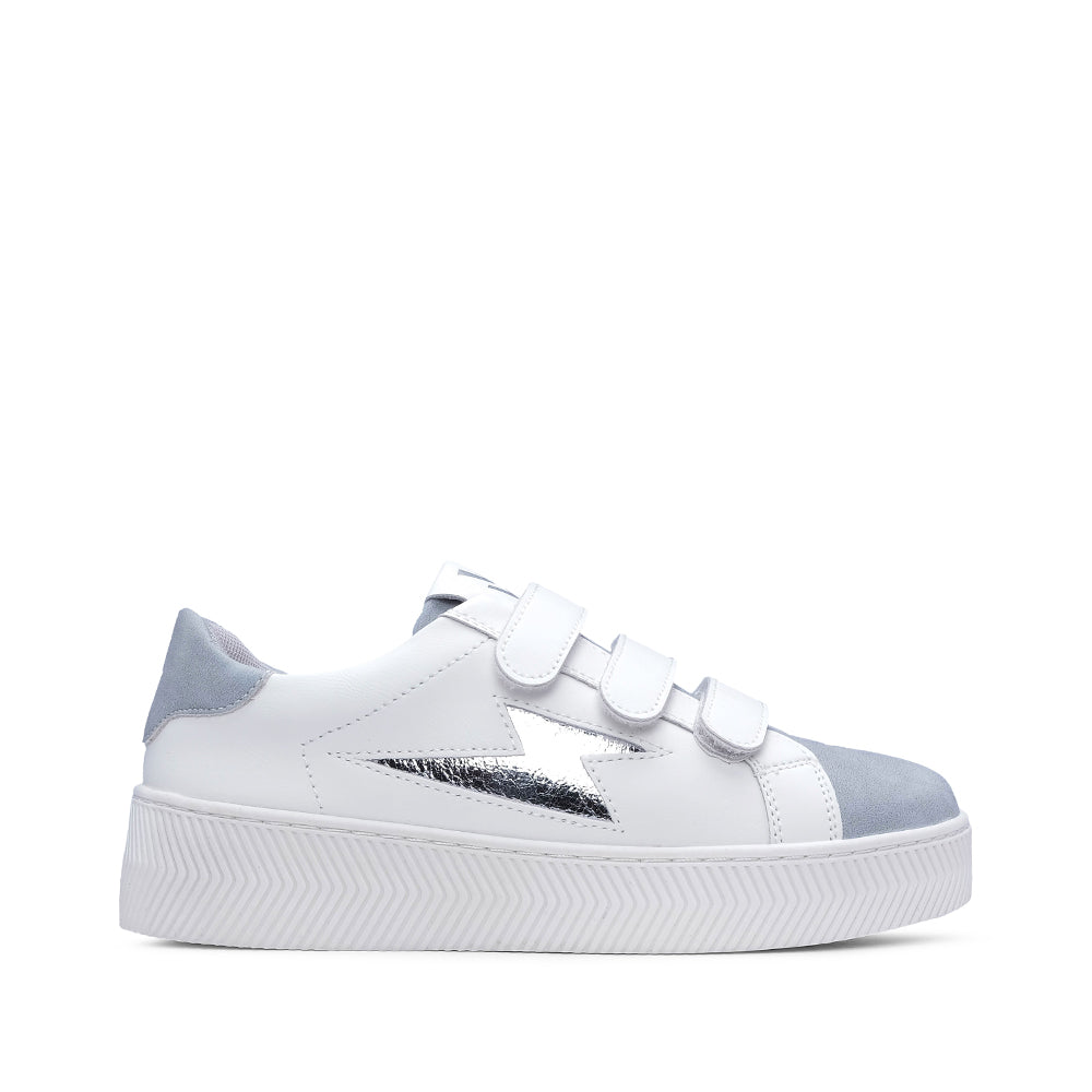 Sapatilha Casual Mulher Branco E Cinza
