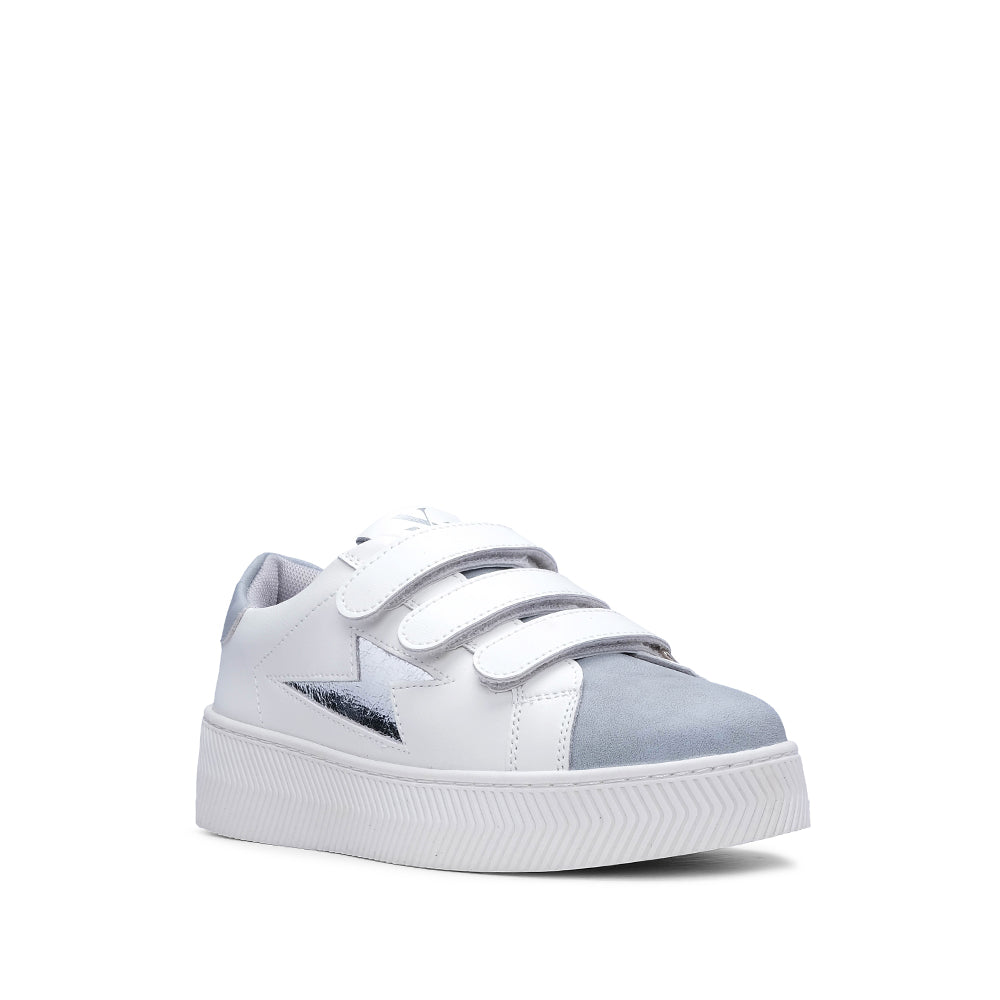 Sapatilha Casual Mulher Branco E Cinza